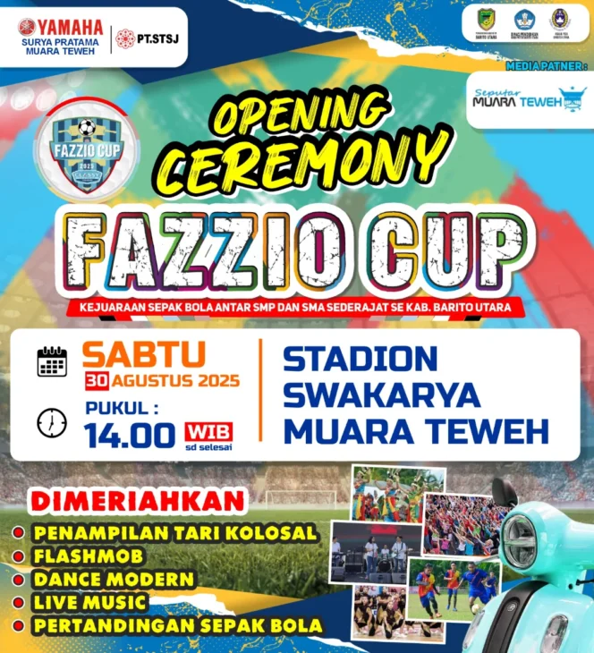 
					Opening Ceremony FAZZIO CUP 2025 Digelar Sore Ini, 25 Sekolah Akan Berlaga