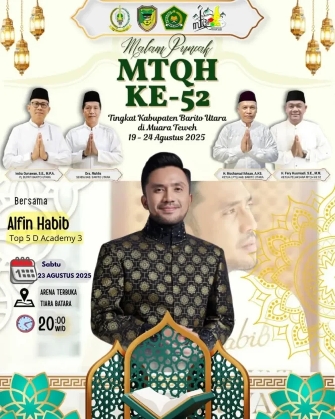 
					Alfin Habib D’Academy Akan Meriahkan Malam Penutupan MTQH ke-52 Barito Utara
