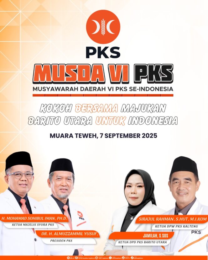 
					Musda VI PKS Barito Utara Digelar, Jamilah S.Sos Resmi Pimpin DPD PKS Kabupaten Barito Utara 2025 – 2030