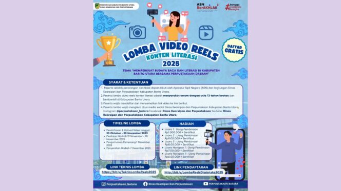 
					Dinas Kearsipan dan Perpustakaan Barito Utara Gelar Lomba Video Reels Konten Literasi 2025