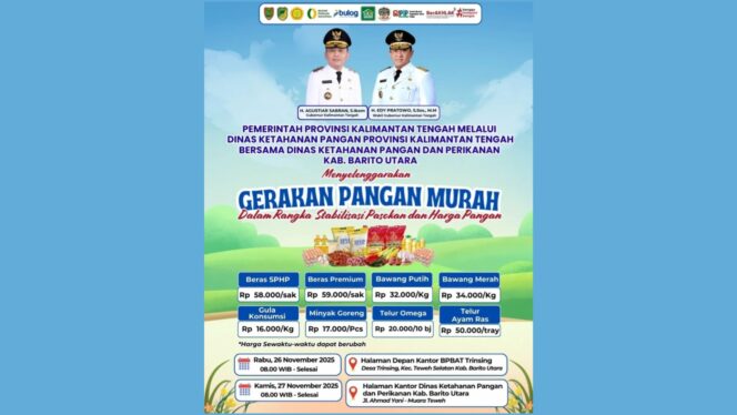 
					DKPP Barito Utara Gelar Gerakan Pangan Murah, Stabilkan Harga dan Permudah Akses Kebutuhan Pokok Warga