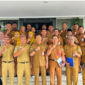 Jajaran Pegawai Pemerintah Kabupaten Barito Utara berfoto bersama setelah rapat evaluasi RPJMD 2025–2029 di Kantor Bapperida Provinsi Kalimantan Tengah.