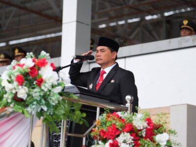 Bupati Barito Utara H Shalahuddin memimpin upacara Hari Lahir Pancasila di Tiara Batara