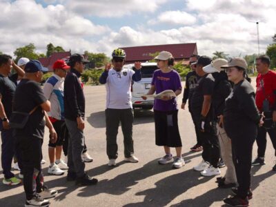 Bupati Barito Utara H Shalahuddin gowes dan tinjau lokasi Batara Expo serta car free day di Muara Teweh