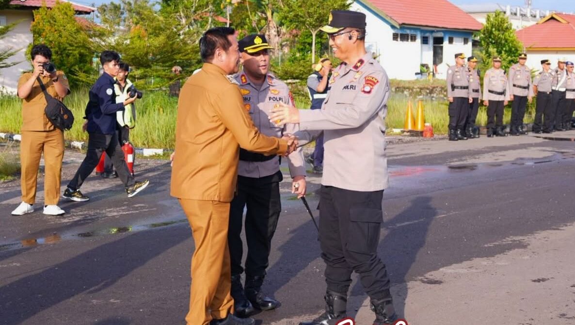 Wakil Bupati Barito Utara menyambut Wakapolda Kalimantan Tengah di Eks Bandara Beringin