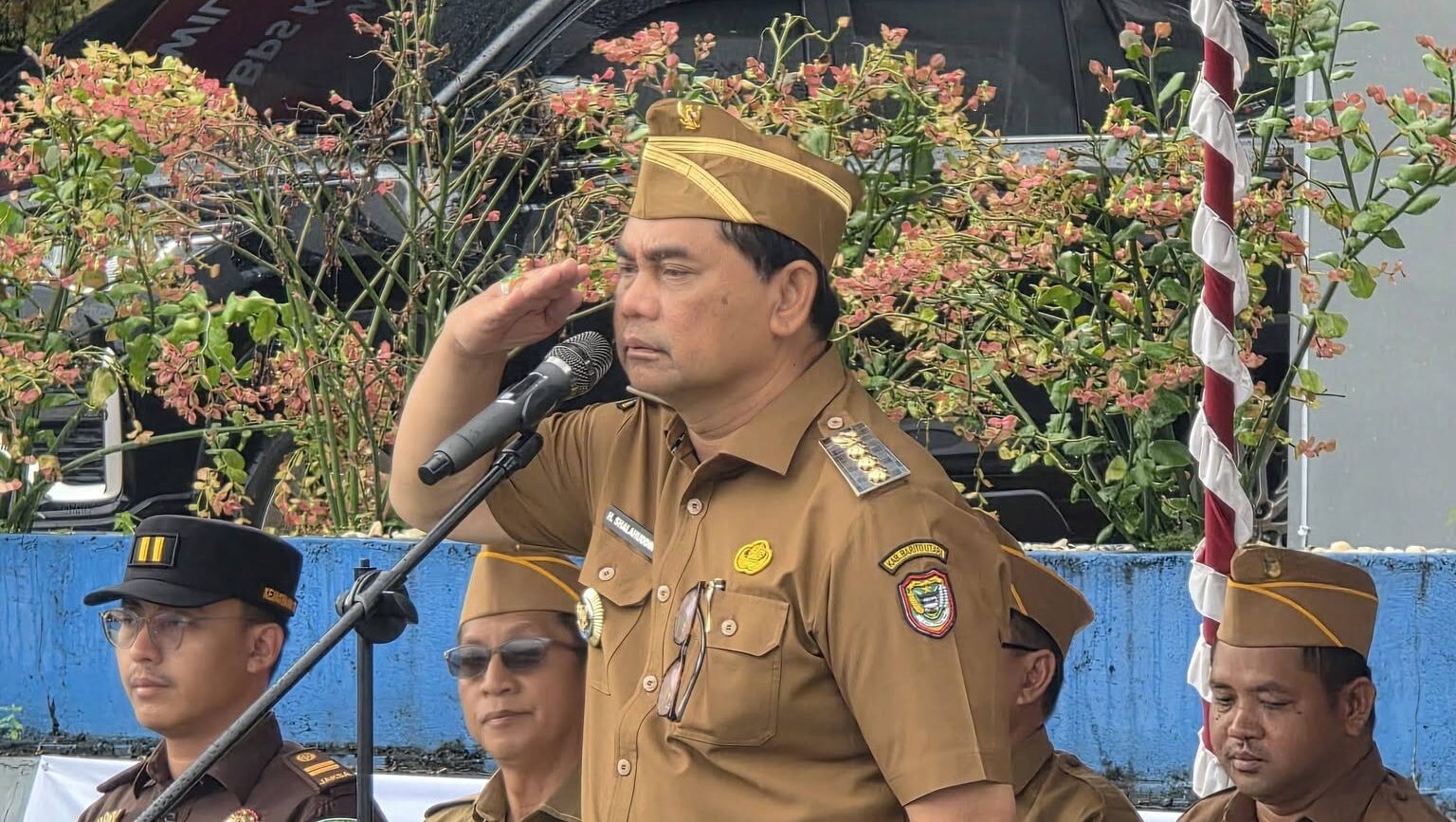 Bupati Barito Utara H Shalahuddin memimpin Apel Siaga Sensus Ekonomi 2026